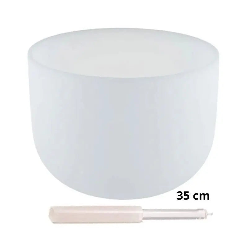 Taça sonora de cristal de quartzo branco - 35 cm (432 Hertz)