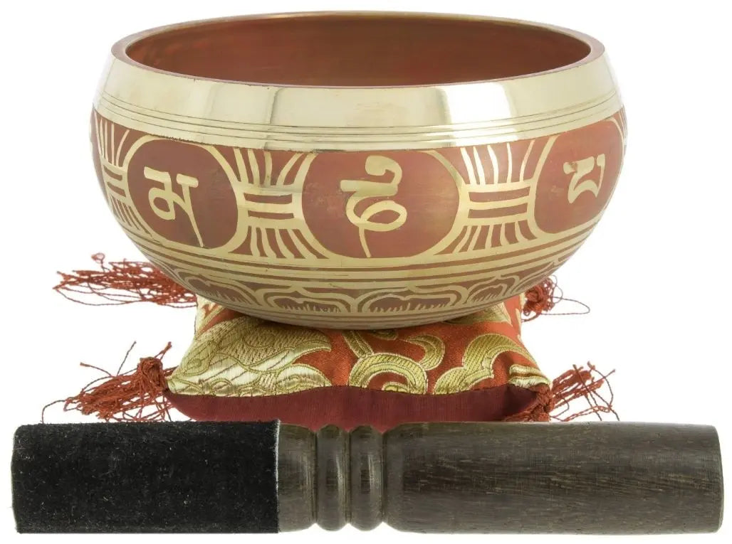 Taça tibetana Zazen com percutor em madeira