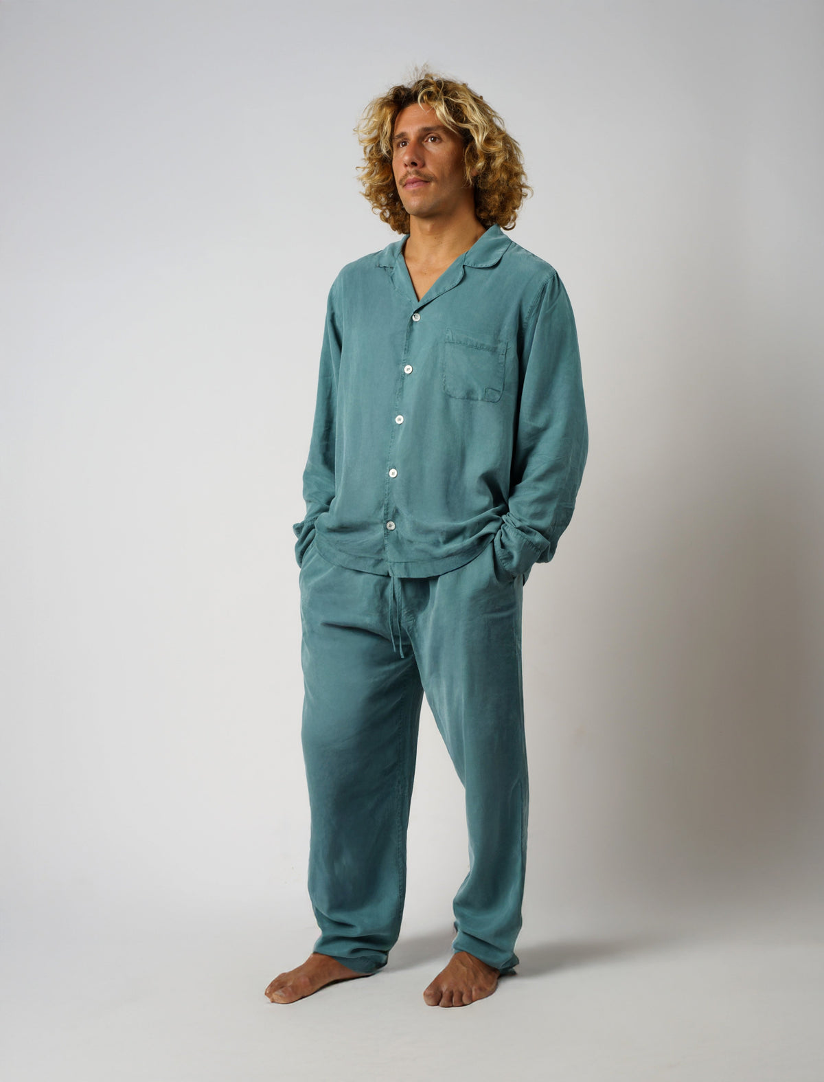 Camisa de manga comprida - Verde-escura