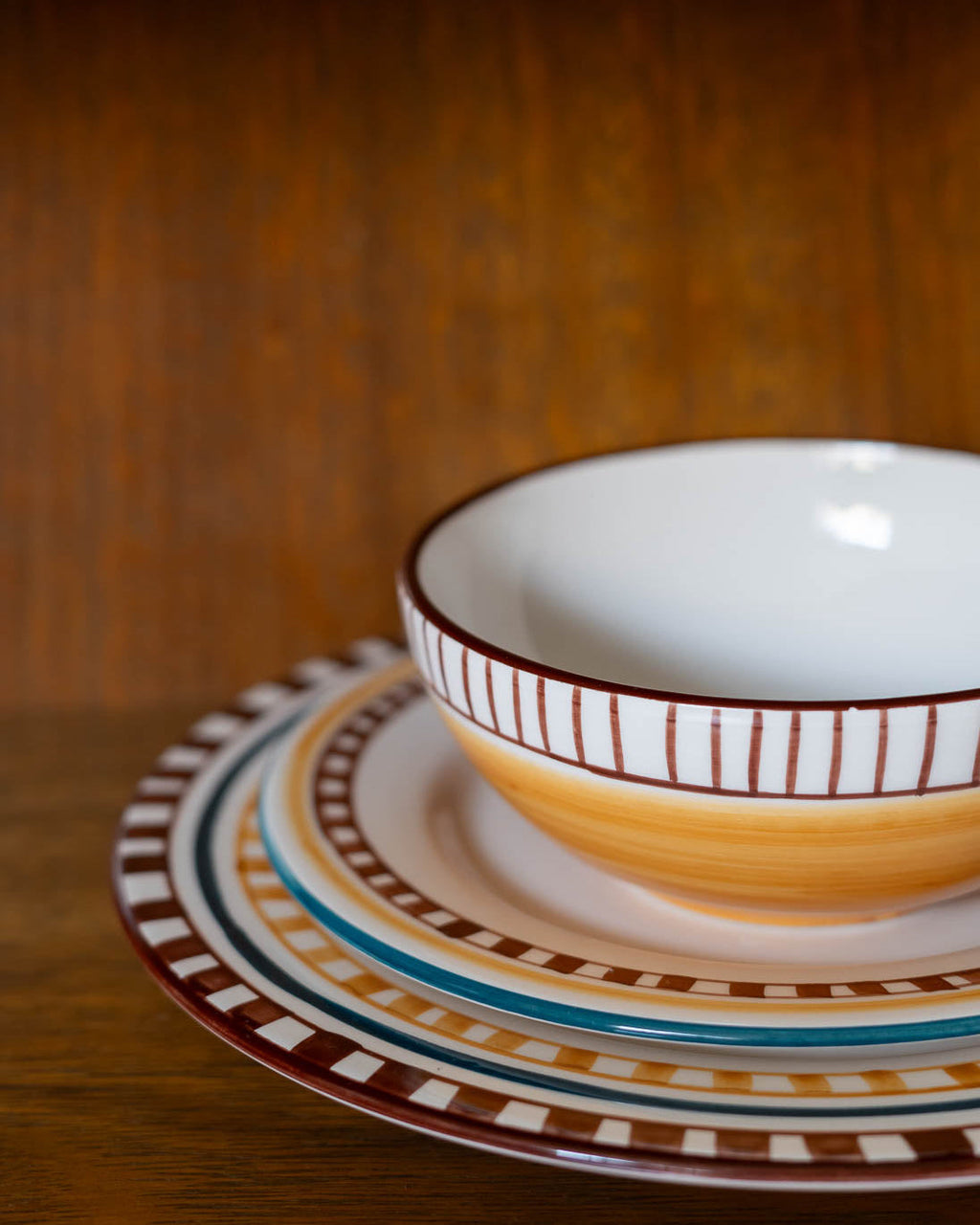 Prato de Jantar Charlotte Pintado à Mão - Conjunto de 4