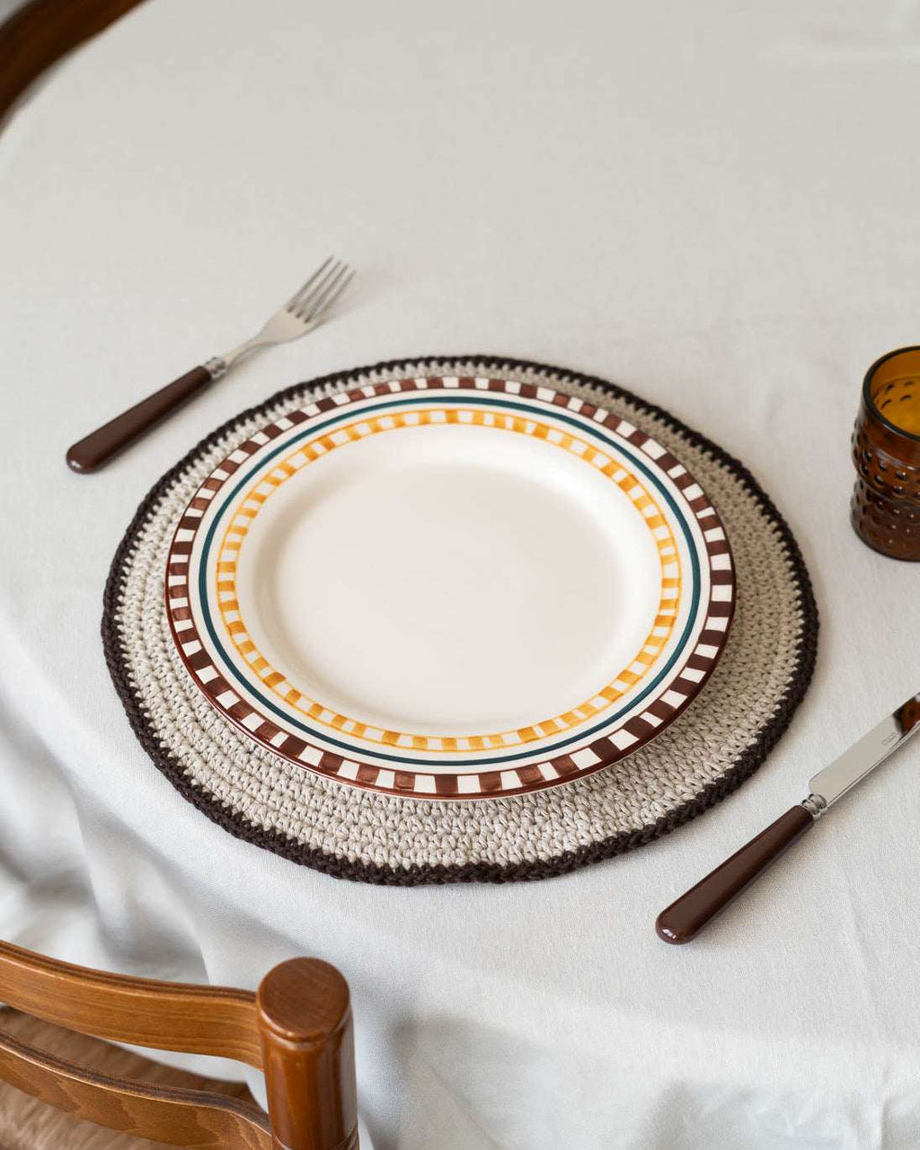 Prato de Jantar Charlotte Pintado à Mão - Conjunto de 4