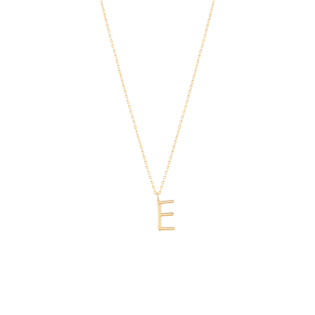 Golden Initial E Necklace