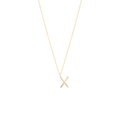 Golden Initial X Necklace